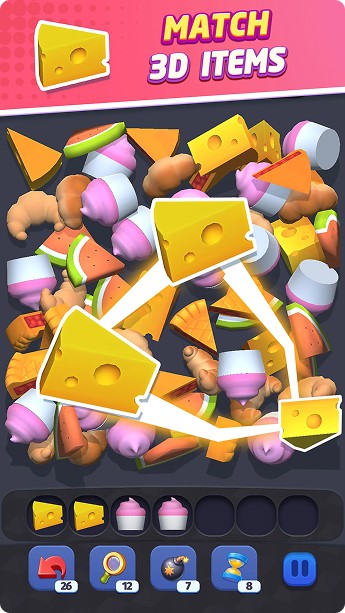 match 3d items